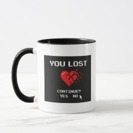 Você Perdeu Coração de Pixel Retro Caneca Sarcásti