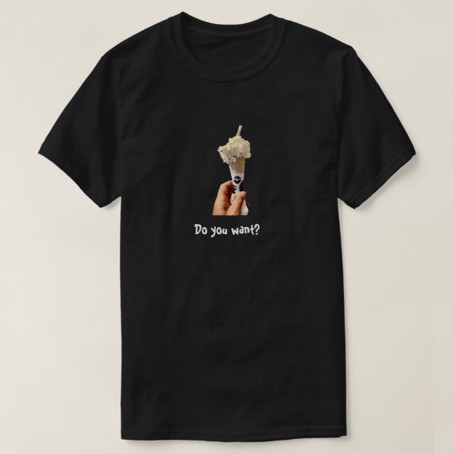 Você quer? Camiseta Básica Preta Unisexo (Frente do Design)