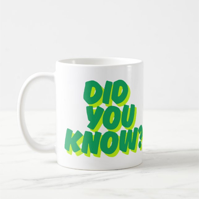 Você Sabia? Caneca de Café com Citação Inspiradora (Esquerda)