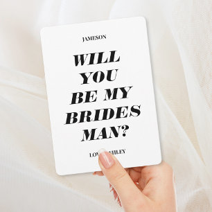 Você Será Meu Bridesman? Convite de Texto Moderno