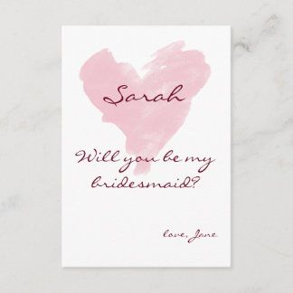 Você será meu cartão da dama de honra/florista