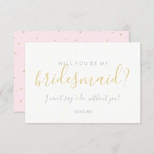 Você será meu cartão da dama de honra - rosa