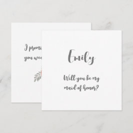Você Será Meu Cartão De Nota De Madrinha de casame