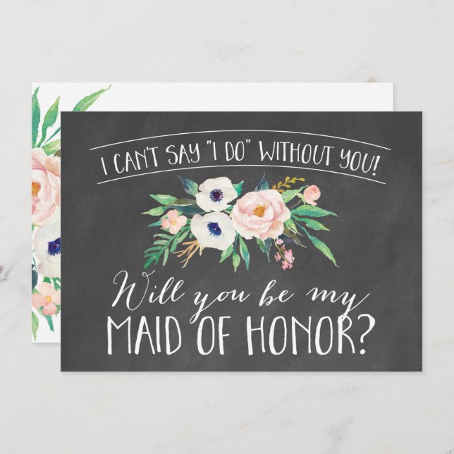 Você Será Meu Cartão De Solicitação De Madrinha de (Frente/Verso)