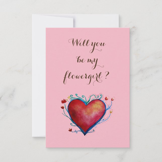 Você será meu cartão postal de convite rosa de flo (Frente)