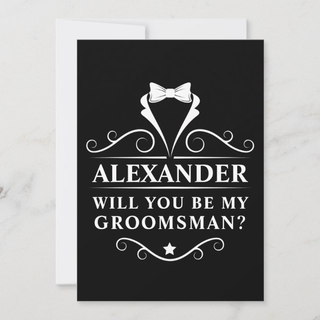 Você Será Meu Padrinho de casamento Tuxedo Tie Bla (Frente)