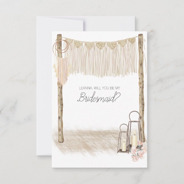 Você Será Minha Colega De Bridesmaid Modern Boho R (Frente)