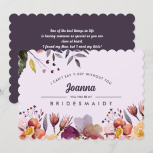 Você será minha dama de Bridesmaid? Convite Flor
