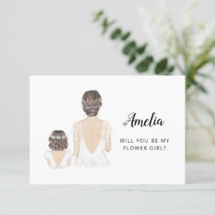 Você Será Minha Dama de Flores Proposta Cartão Pla