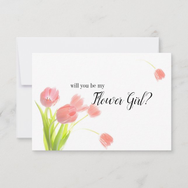 Você Será Minha Dama de Flores Tulipas Rosa Suave (Frente)