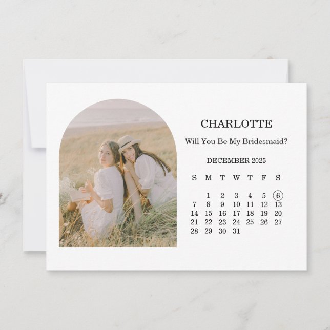 Você Será Minha Dama de Honra Cartão de Calendário (Frente)