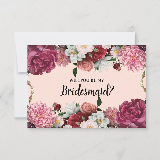 Você será minha dona de Bridesmaid Elegante Flores (Frente)