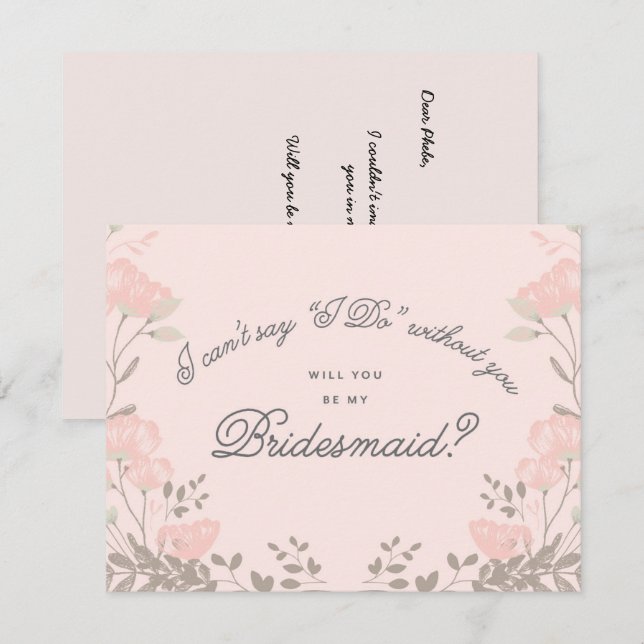 Você Será Minha Donzela? | Cartão Bridesmaid (Frente/Verso)