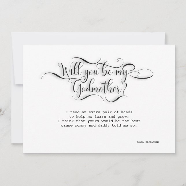 Você será minha madrinha - cartão da proposta (Frente)