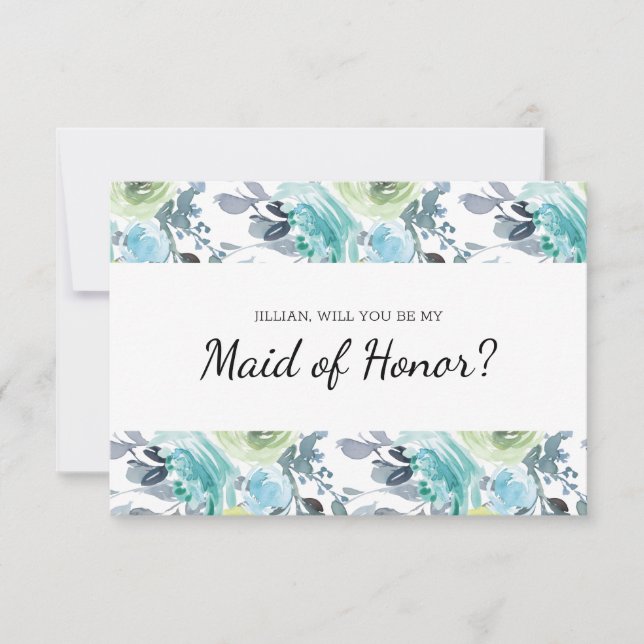 Você Será Minha Madrinha de casamento Amarelo Azul (Frente)