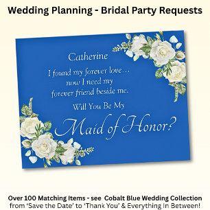 Você Será Minha Madrinha de casamento? Azul cobalt