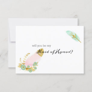 Você Será Minha Madrinha de casamento Boho Feather