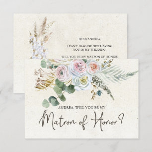 Você será minha mãe de honra Pastel Boho Neutral?