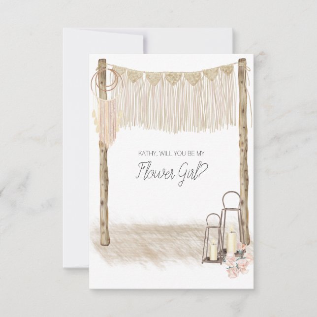 Você Será Minha Menina de Flores Boho Moderno Rosa (Frente)