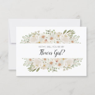 Você Será Minha Menina de Flores Branco Floral Ele