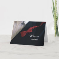Você será o meu convite de usher com Red Tie Tux?