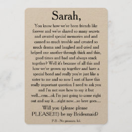 Você será por favor minha dama de honra? Cartão de