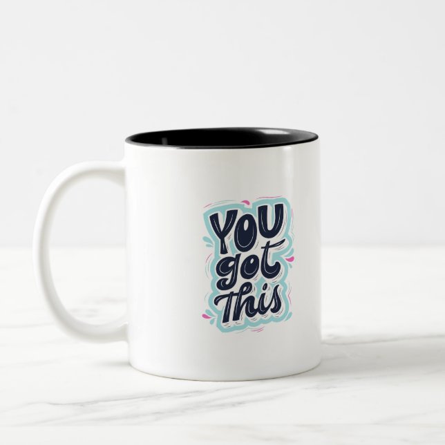 você tem essa caneca de café motivadora positiva (Esquerda)