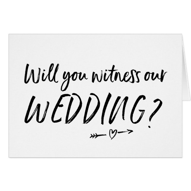 Você testemunhará nosso cartão de casamento (Frente Horizontal)