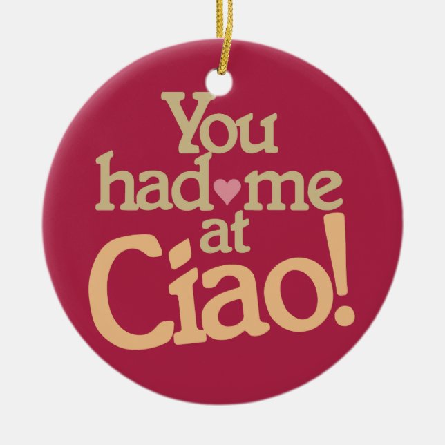 Você teve-me no Ciao! ornamento feito sob (Frente)