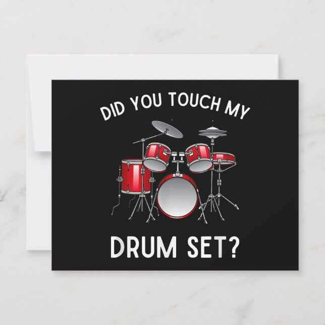 Você Tocou Minha Camisa Do Drum Set Engraçado Você (Frente)