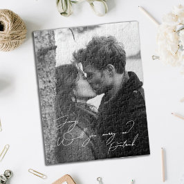 Você vai me Casado Quebra-cabeça de fotos preto e 