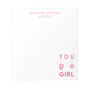 Você vai menina - bloco de notas inspirador das