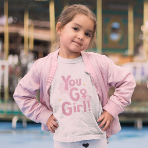 Você Vai Menina Camiseta Rosa Inspiradora para C