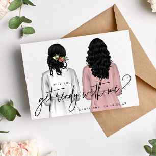 Você vai se arrumar comigo? Cartão de meninas em r