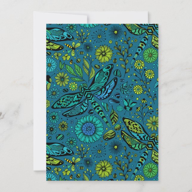 Voe, voe libélula em azul (Frente)