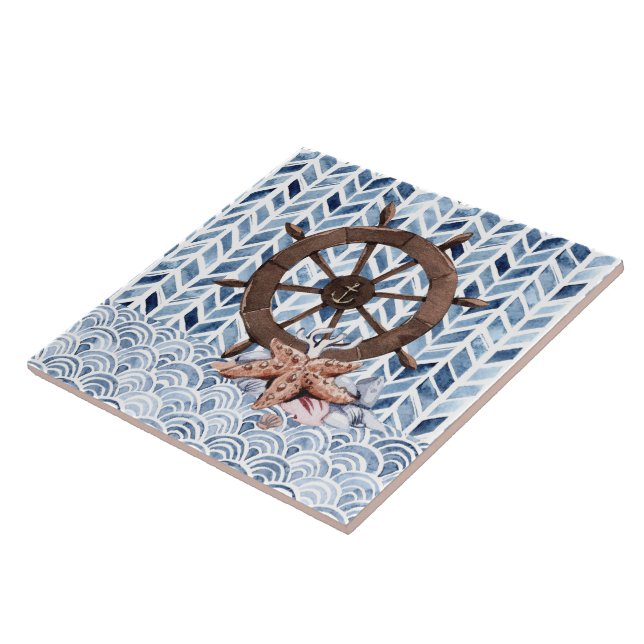 Volante do navio, estrela, padrão náutico (Lateral)