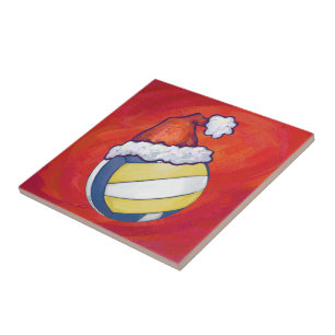 Voleibol com chapéu de Natal