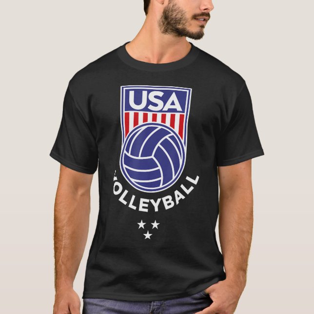 Voleibol Eua Suporte Equipe Camisa Bandeira Dos Eu (Frente)