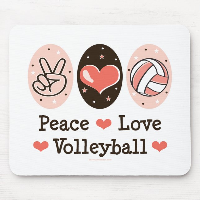 Voleibol Mousepad do amor da paz (Frente)