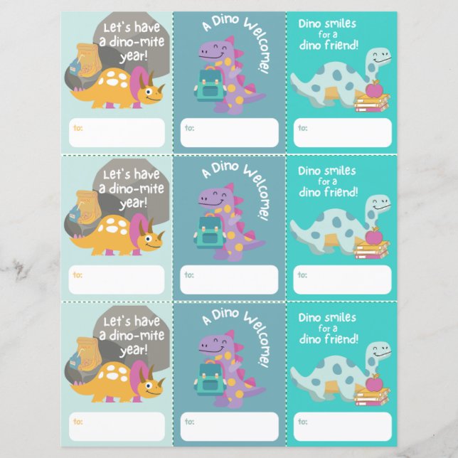 Voltar à Impressão da Etiqueta Dinossauro de Boas- (Frente)