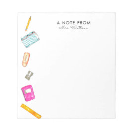 Voltar ao bloco de notas de presente de professor 