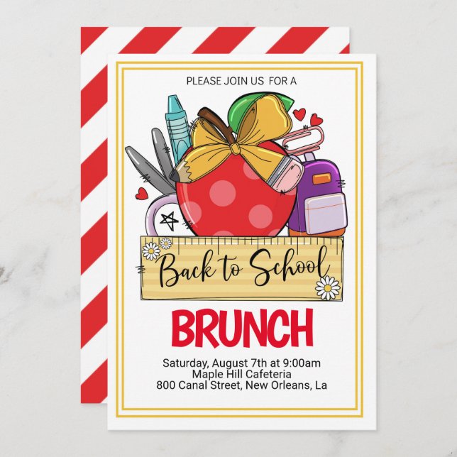 Voltar ao Convite de Brunch na Escola (Frente/Verso)