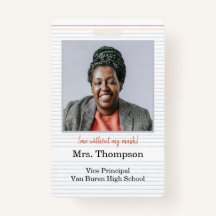 Voltar ao Crachá de ID de administrador escolar co