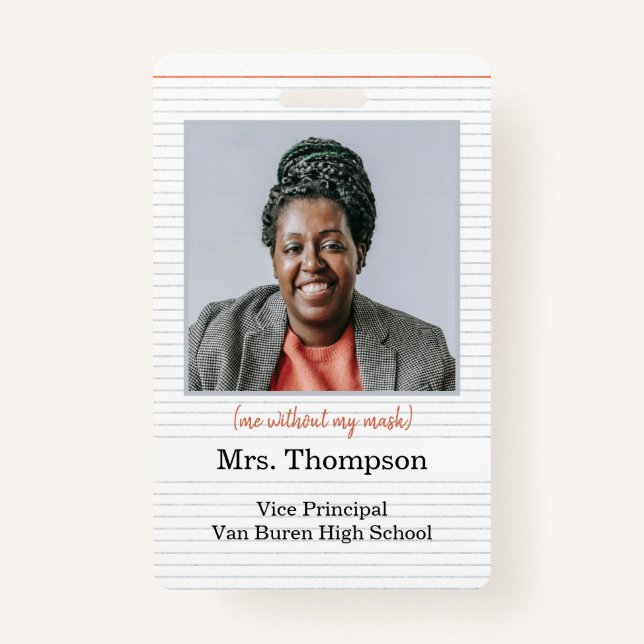 Voltar ao Crachá de ID de administrador escolar co (Frente)