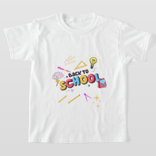 Voltar ao material escolar camisa rabisco colorido