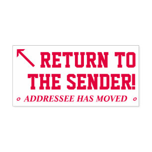 "Volte para o Remetente!" Carimbo de borracha