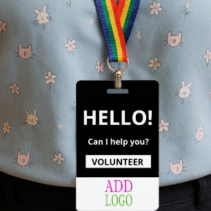 Voluntário Personalizado - Crachá de ID de transfe