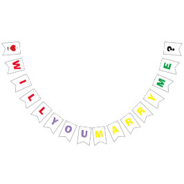 Vontade colorida você casa-me - bandeiras da