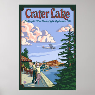 Vôo de Lake Charles Lindbergh da cratera - poster