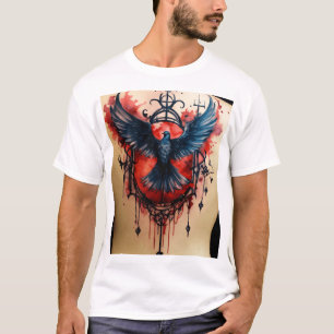 Voo & lnnk: Camisa de Arte de Pássaros e Bela Tatu